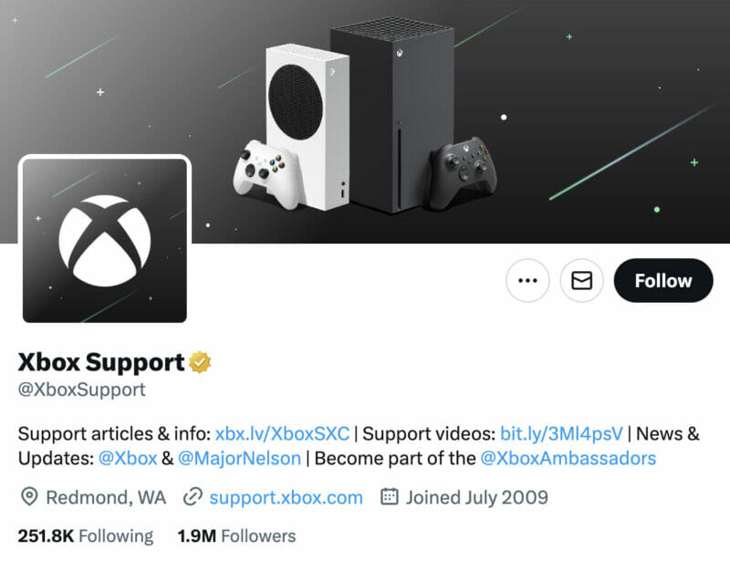 Xbox support Twitter