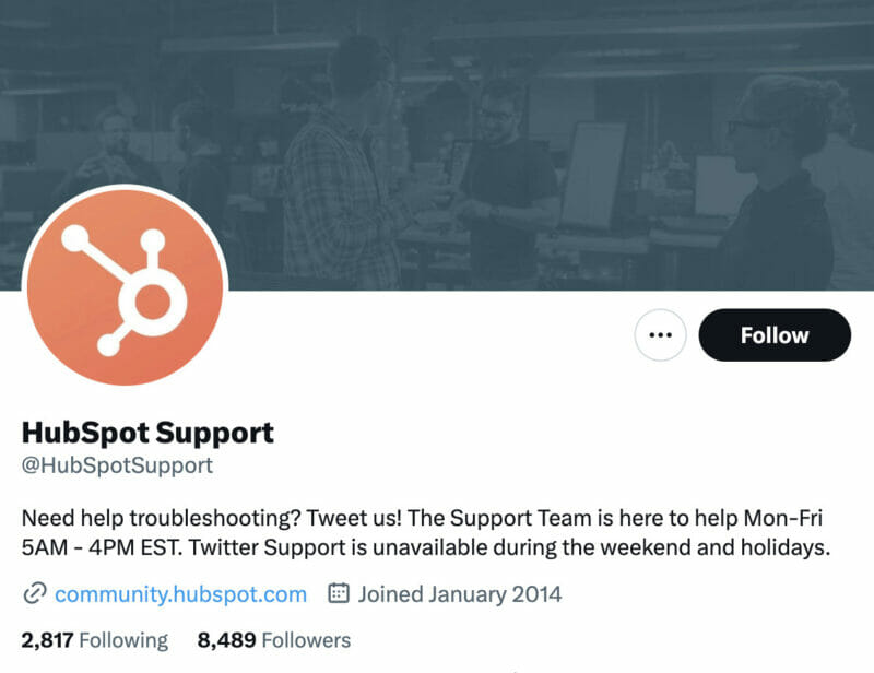HubSpotSupport account 