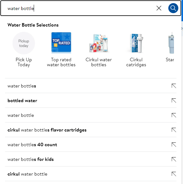 Walmart search function