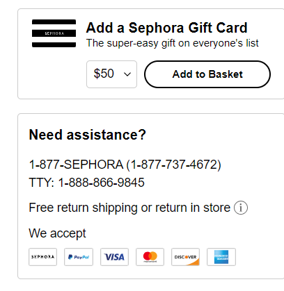 Sephora payment options