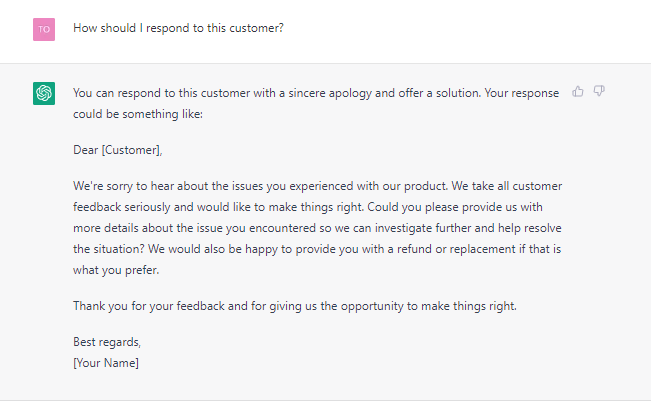 customer respond advice