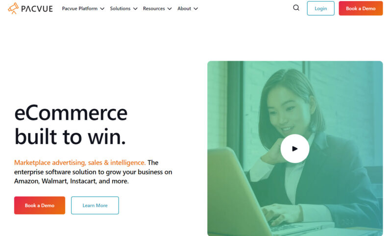 Pacvue eCommerce growth software website