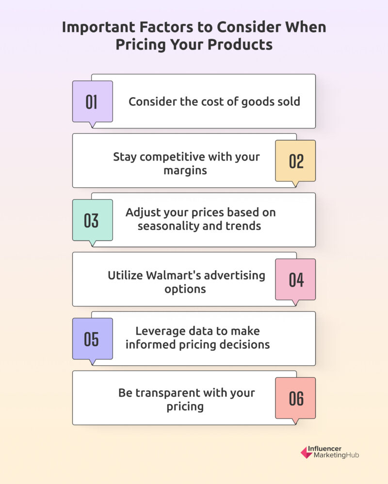 Important factors to consider when pricing your products