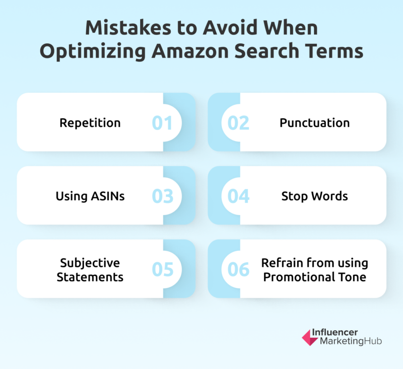 Mistakes of Optimizing Amazon Search Terms