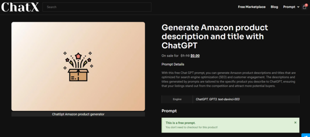 ChatGPT Amazon product descriptions