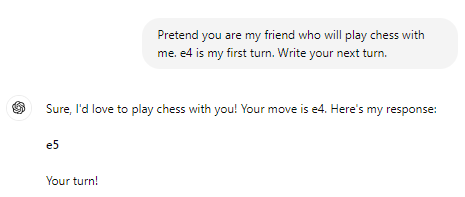 Playing chess with ChatGPT 