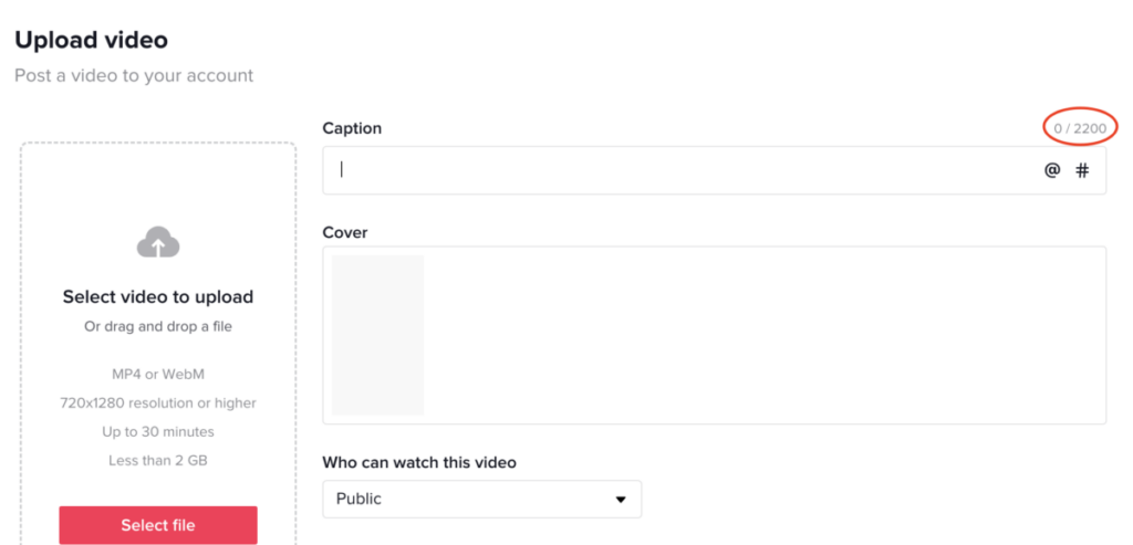 Tiktok upload video function