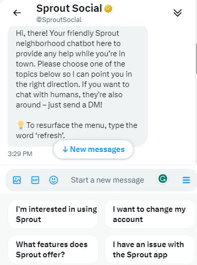 twitter sproutsocial chatbot