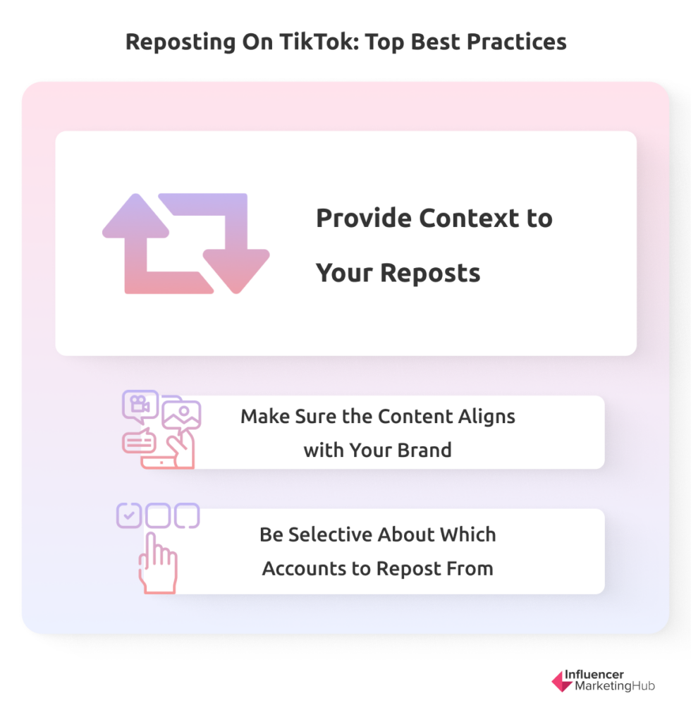 Best practices reposting on tiktok