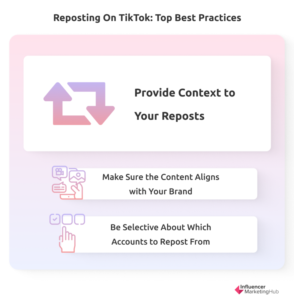 Best practices tiktok repost