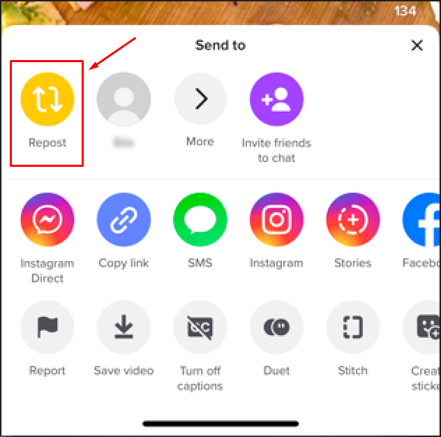 Repost on TikTok