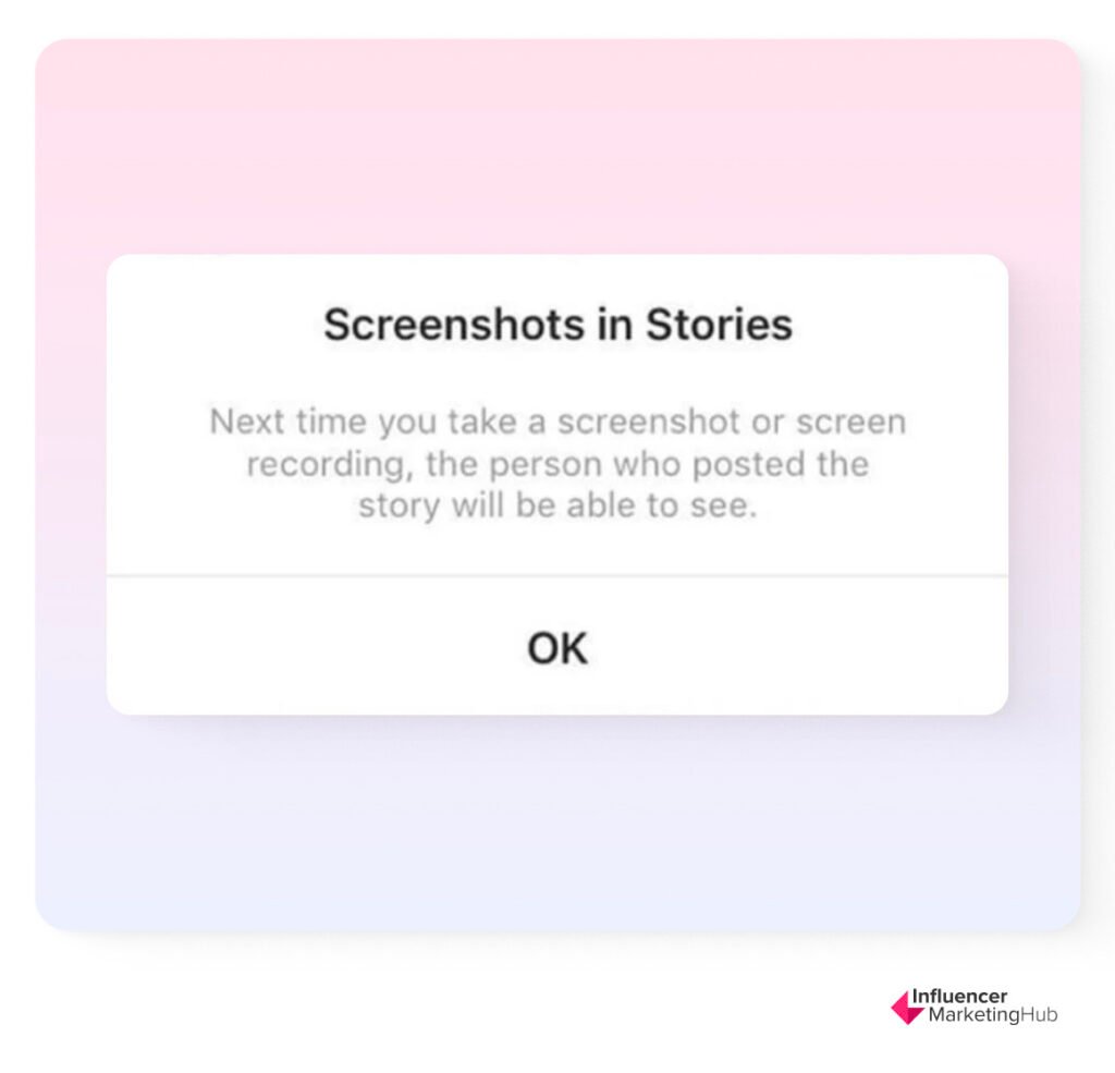 Screenshots in Stories Instagram
