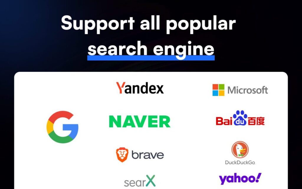 Search engine support