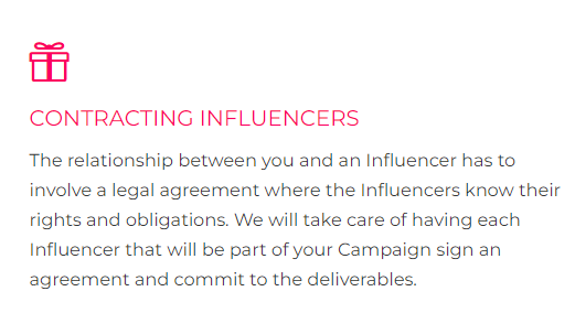 The Influencer Marketing Factory contract management 