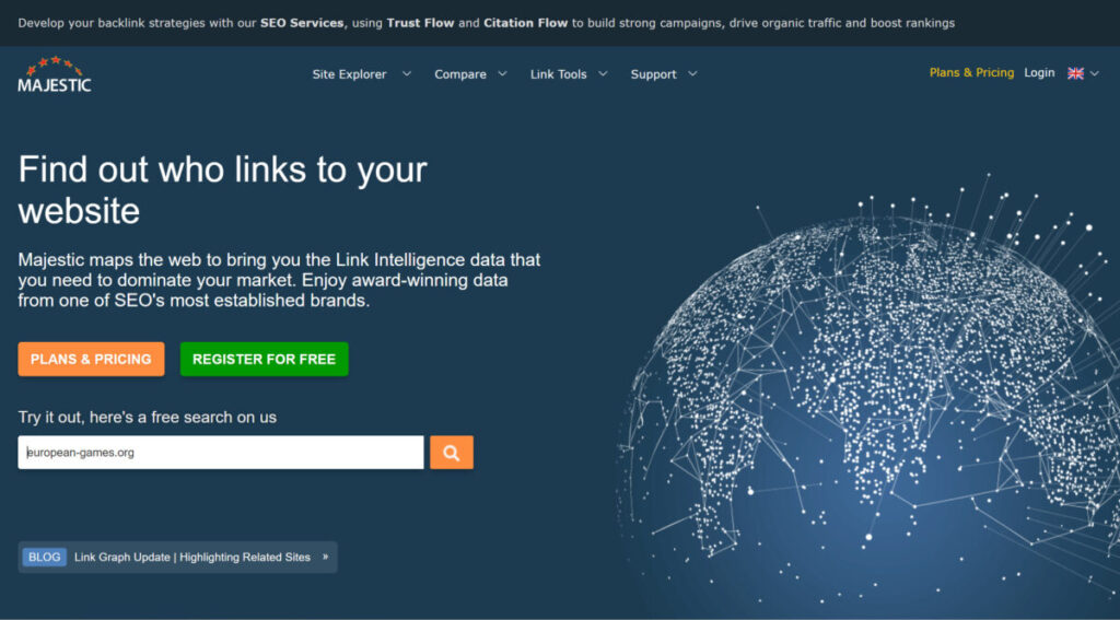 Majestic domain authority tool