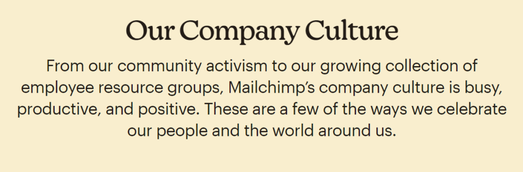 Mailchimp Company Culture