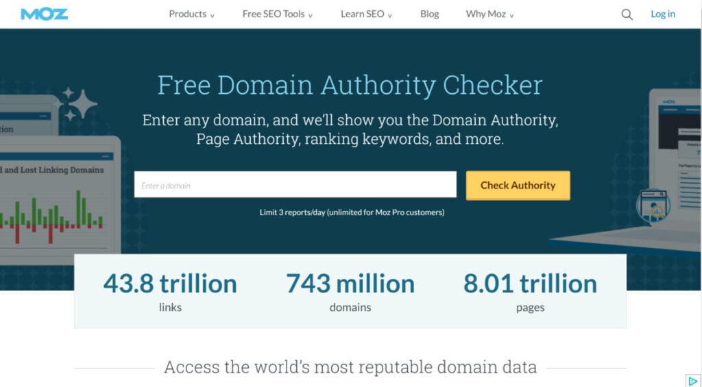 Moz Domain Authority Checker