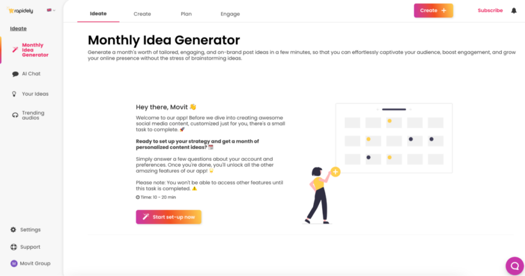 Rapidely / monthly idea generator