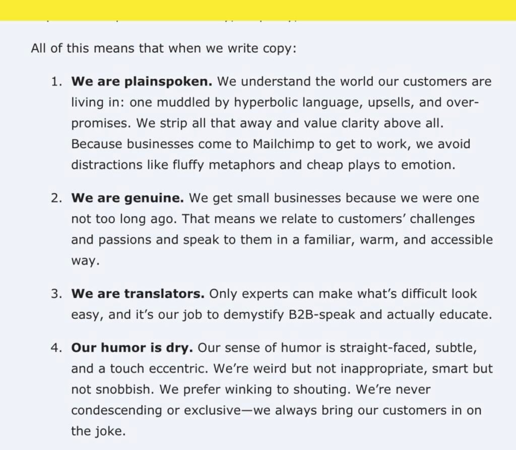 Mailchimp brand’s voice