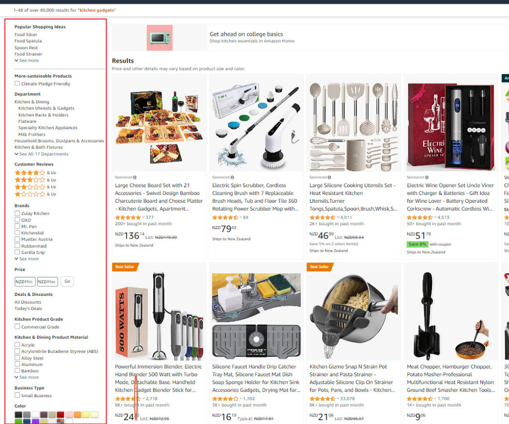 Amazon Faceted Search