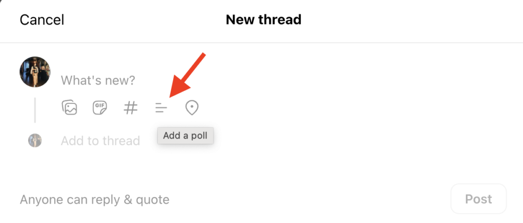 Add a poll icon