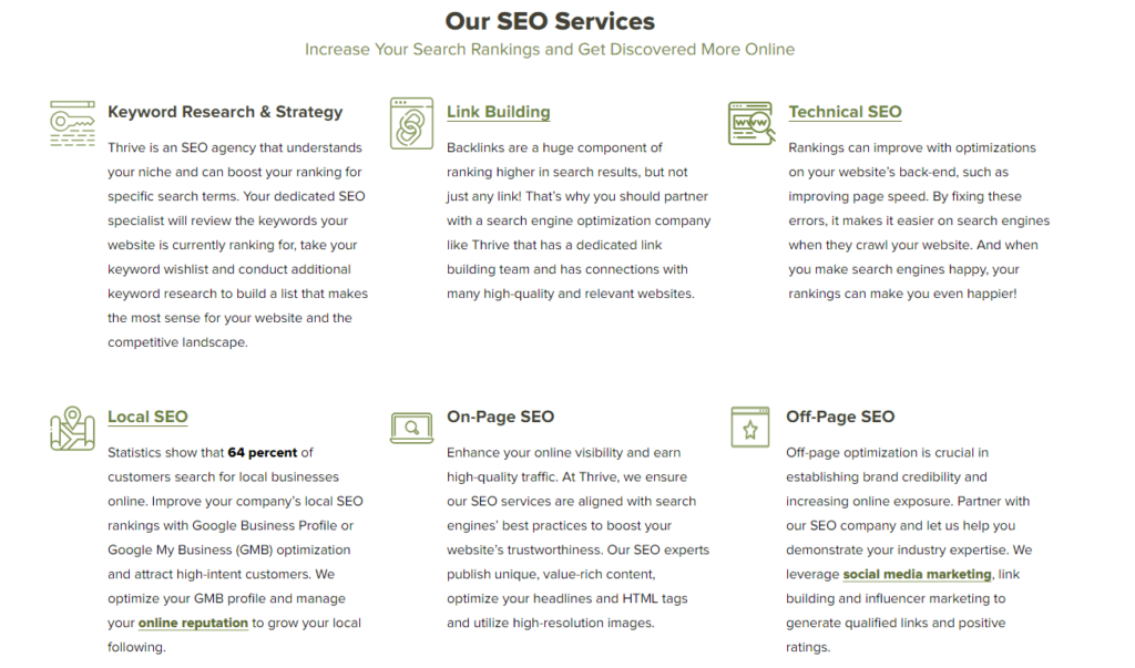 Thrive SEO services