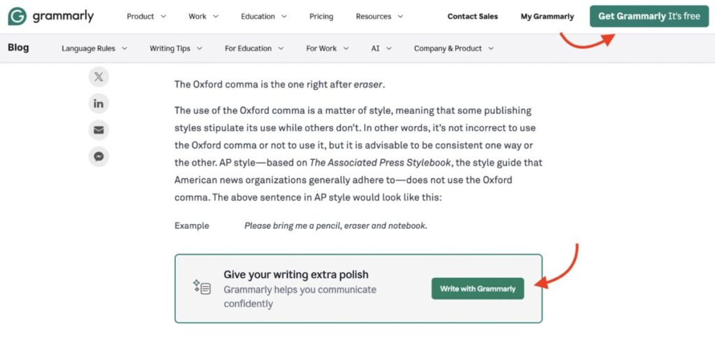 Grammarly free access tools