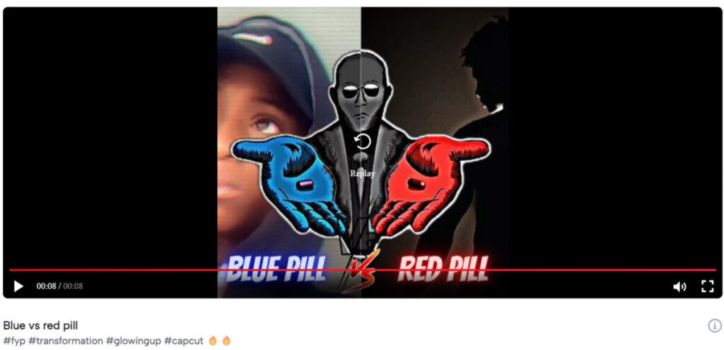 Blue vs red pill video template by CapCut