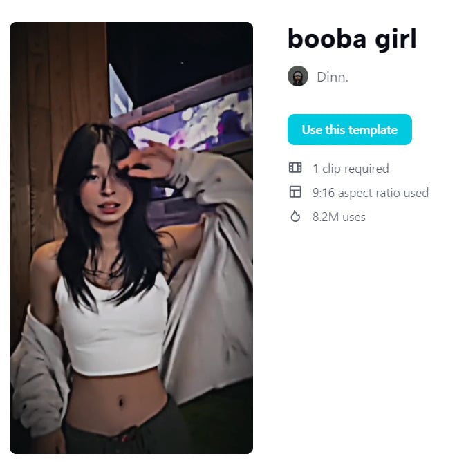 booba girl CapCut Template