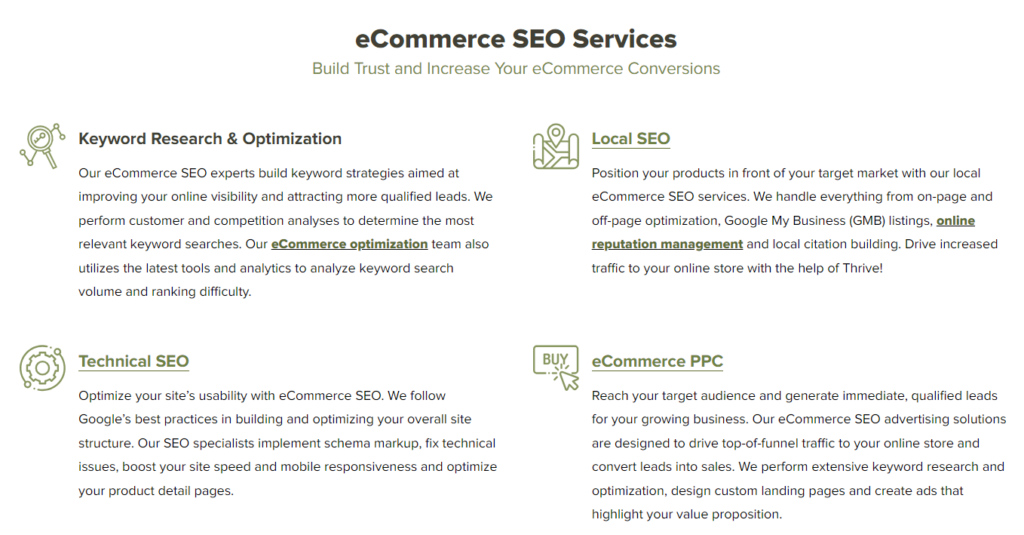 eCommerce SEO Services Thrive