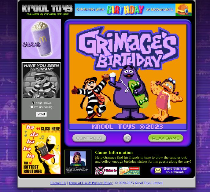 McDonald’s: Grimace’s Birthday 