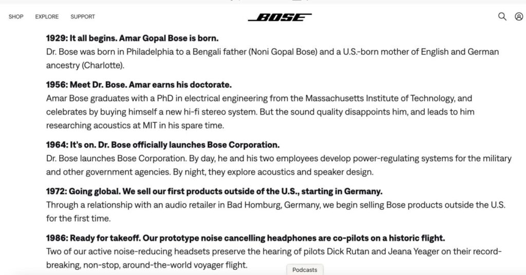 Bose brand history