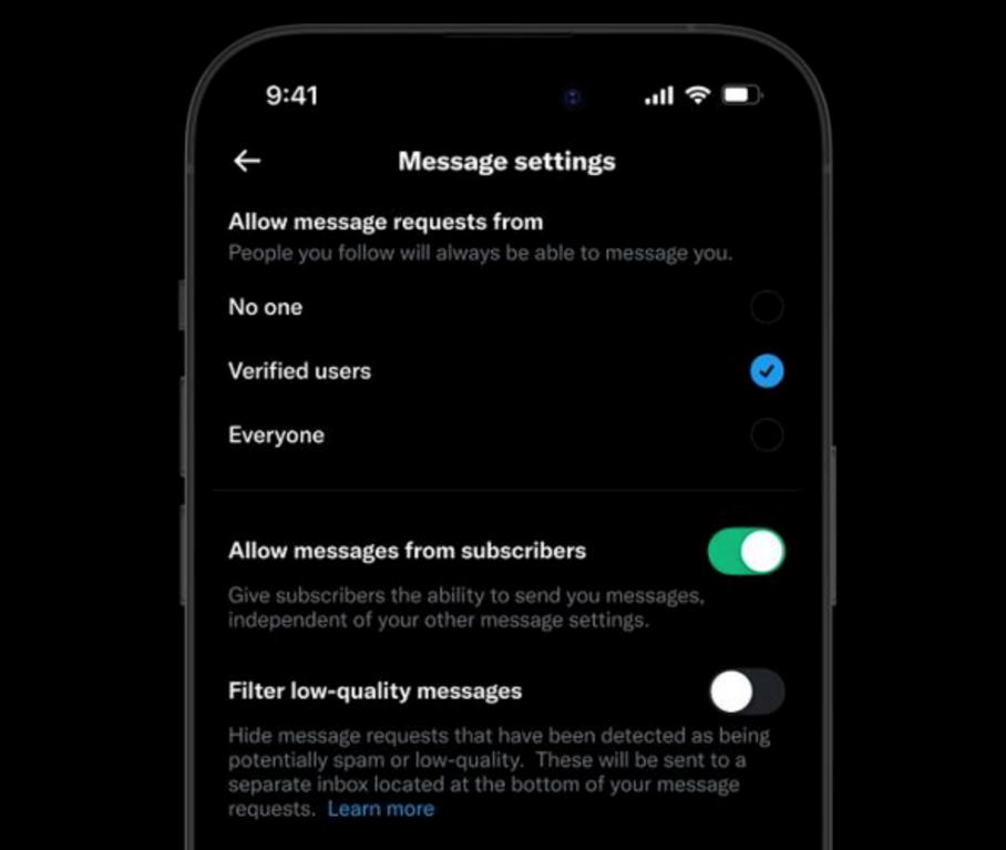 message settings