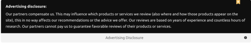 Advertising Disclosure