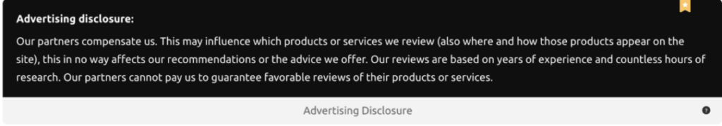 Advertising disclosure