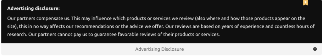 advertising disclosure