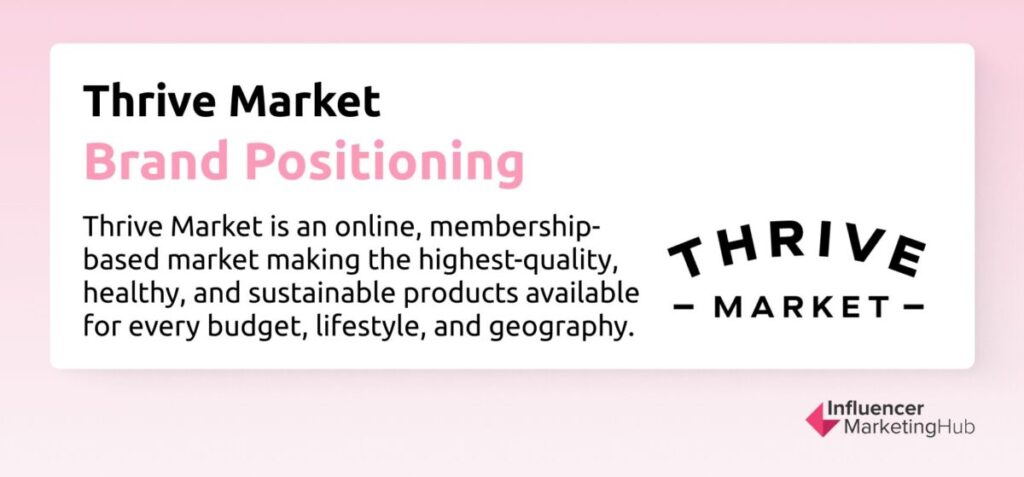 Thrive Market Brand Positioning