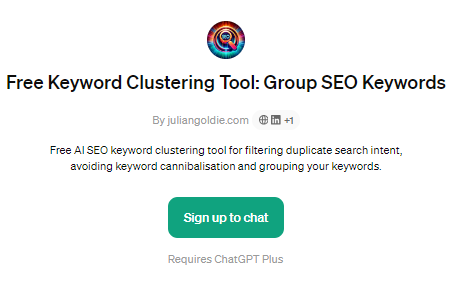 ChatGPT keyword clustering tool