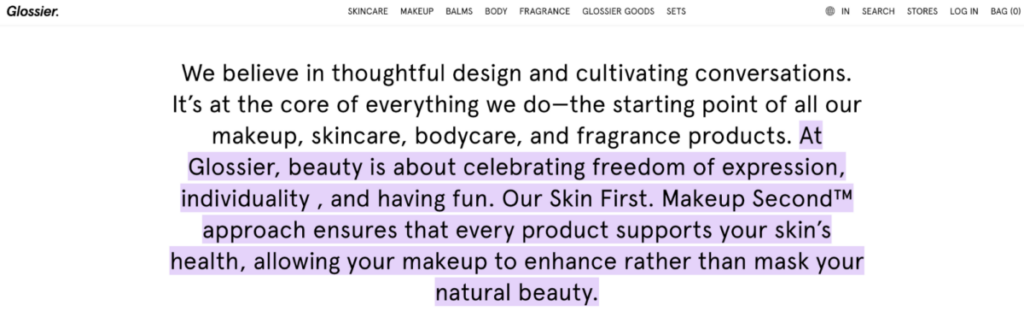 Glossier brand positioning statement