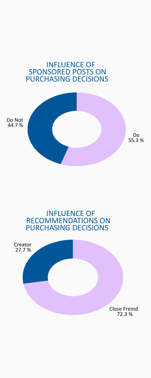 Influence of sponsored posts and recommendations on purchasing decision 