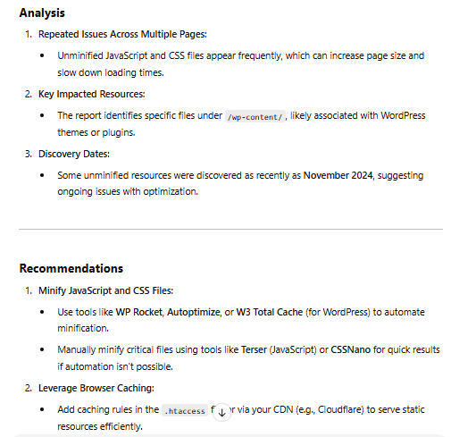 ChatGPT output 