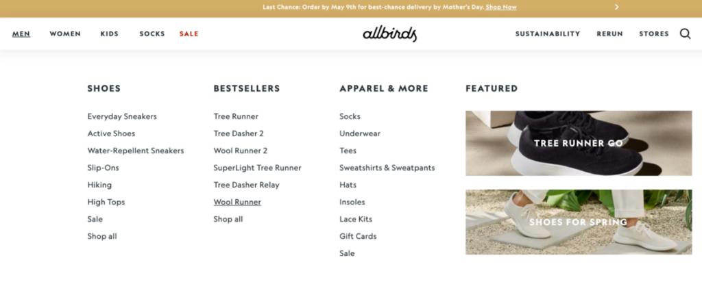 Allbirds website