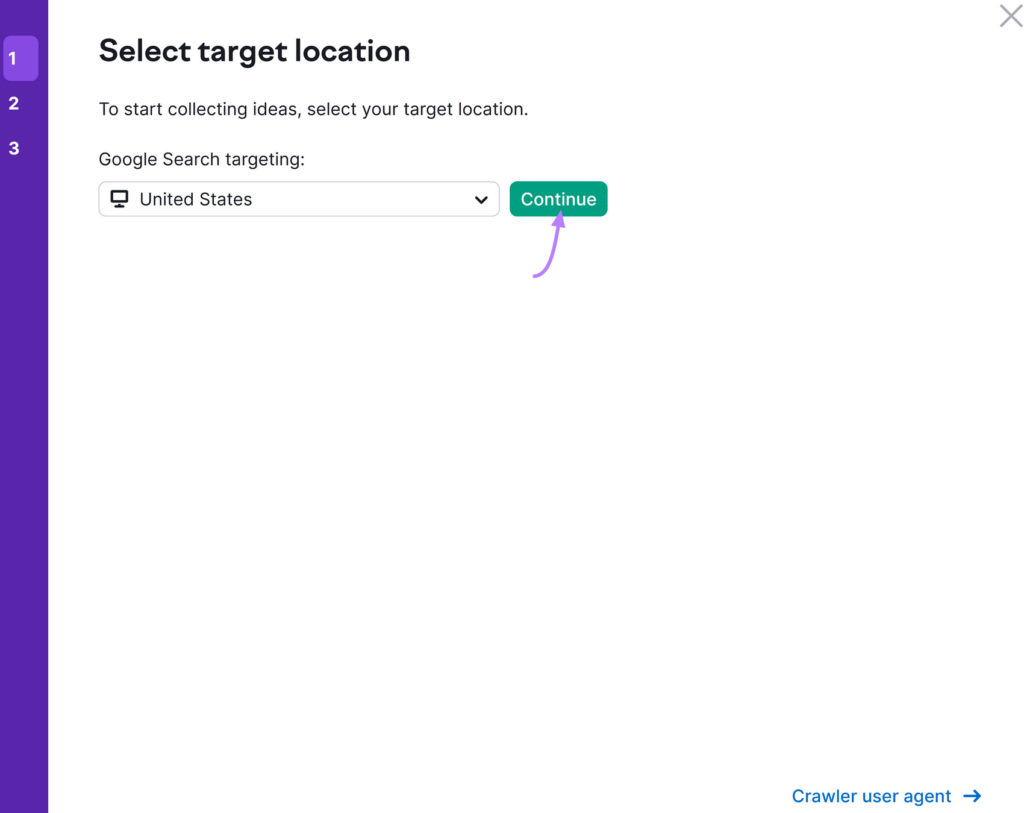 Select target location