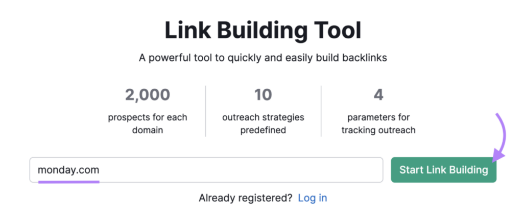 Semrush Link Building Tool