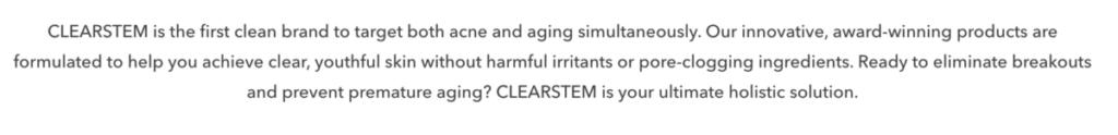 brand positioning statement CLEARSTEM