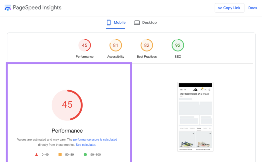 Page Speed Insights 