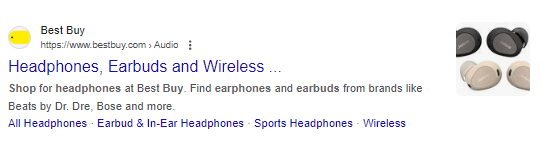 Best Buy in Google SERPs