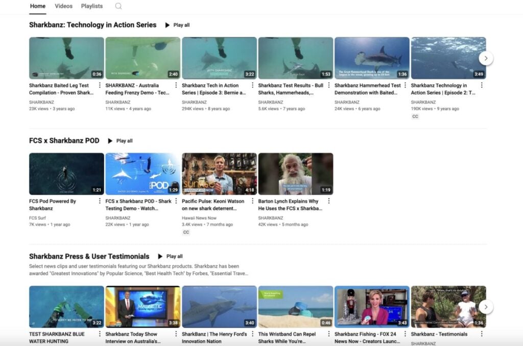 Sharkbanz YouTube videos