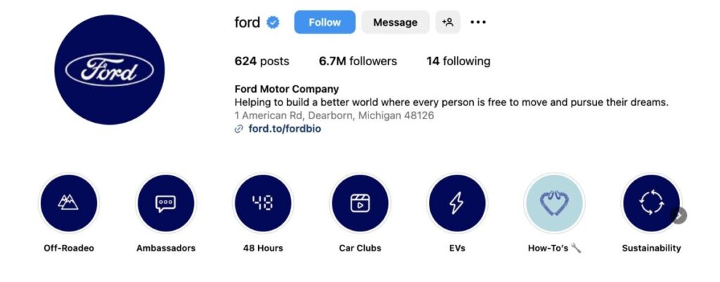 instagram bio ford