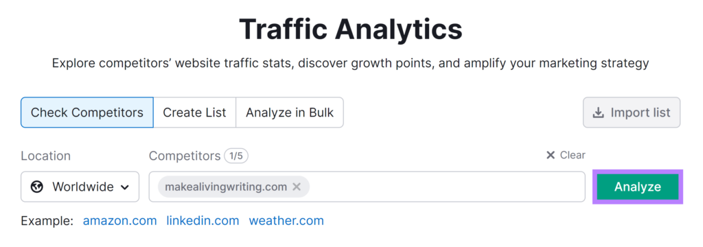 Semrush Traffic Analytics